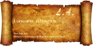 Luncanu Alberta névjegykártya